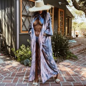 Lavender Boho Bohemian Handmade Hand Dyed Kimono